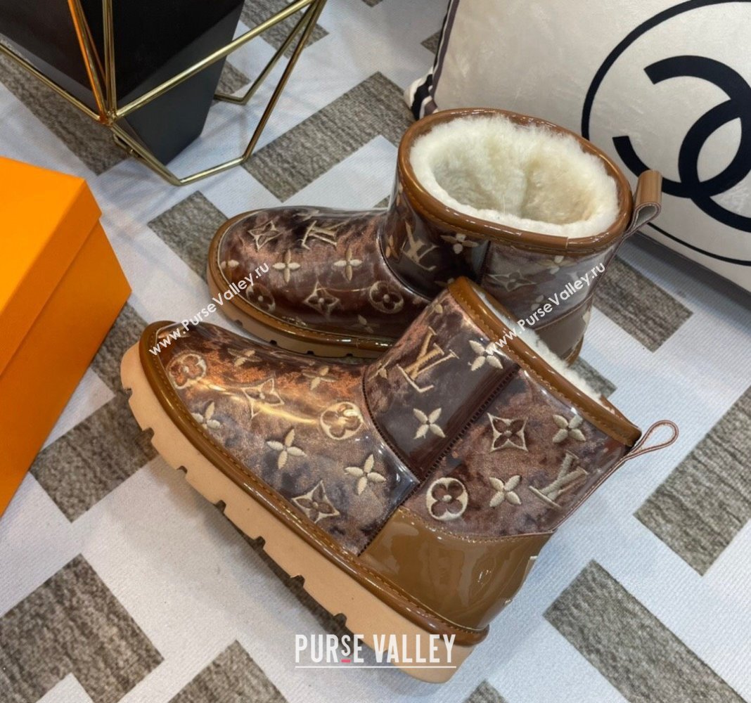 Louis Vuitton PVC Snow Boots with Monogram Embroidery Brown 2023 LV121803 (kl-231218074)