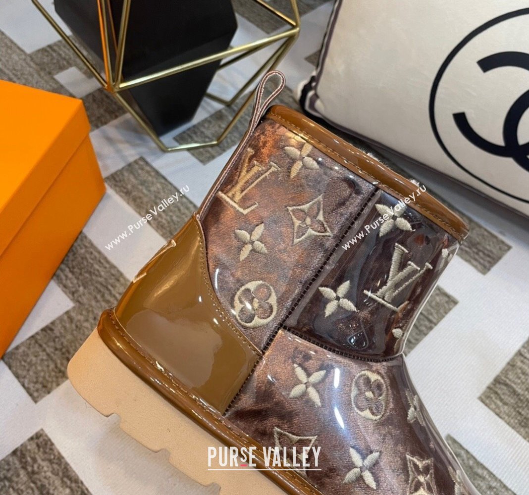 Louis Vuitton PVC Snow Boots with Monogram Embroidery Brown 2023 LV121803 (kl-231218074)