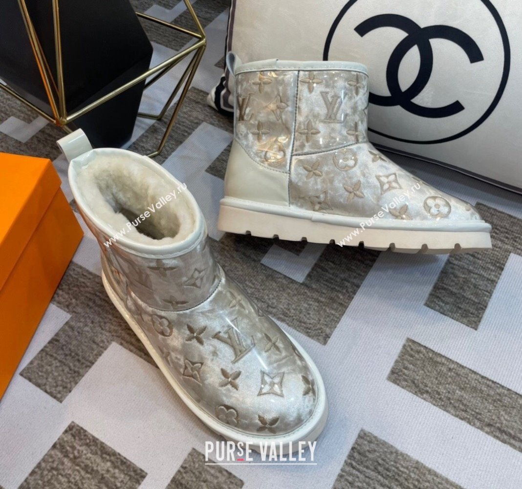 Louis Vuitton PVC Snow Boots with Monogram Embroidery White 2023 LV121803 (kl-231218075)