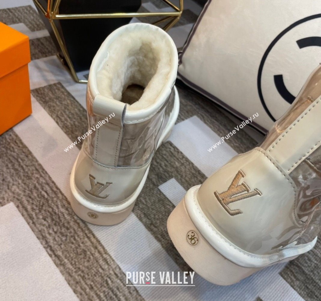 Louis Vuitton PVC Snow Boots with Monogram Embroidery White 2023 LV121803 (kl-231218075)