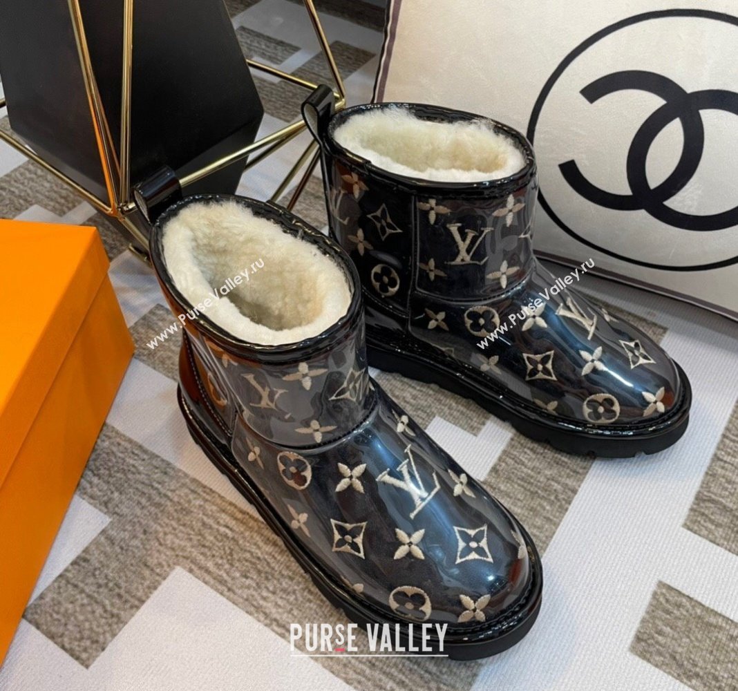 Louis Vuitton PVC Snow Boots with Monogram Embroidery Black 2023 LV121803 (kl-231218076)