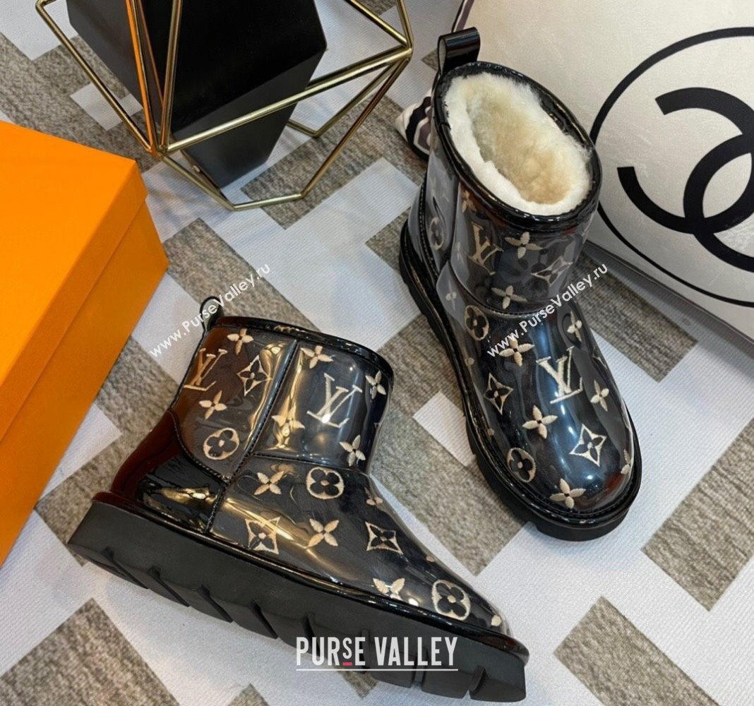 Louis Vuitton PVC Snow Boots with Monogram Embroidery Black 2023 LV121803 (kl-231218076)