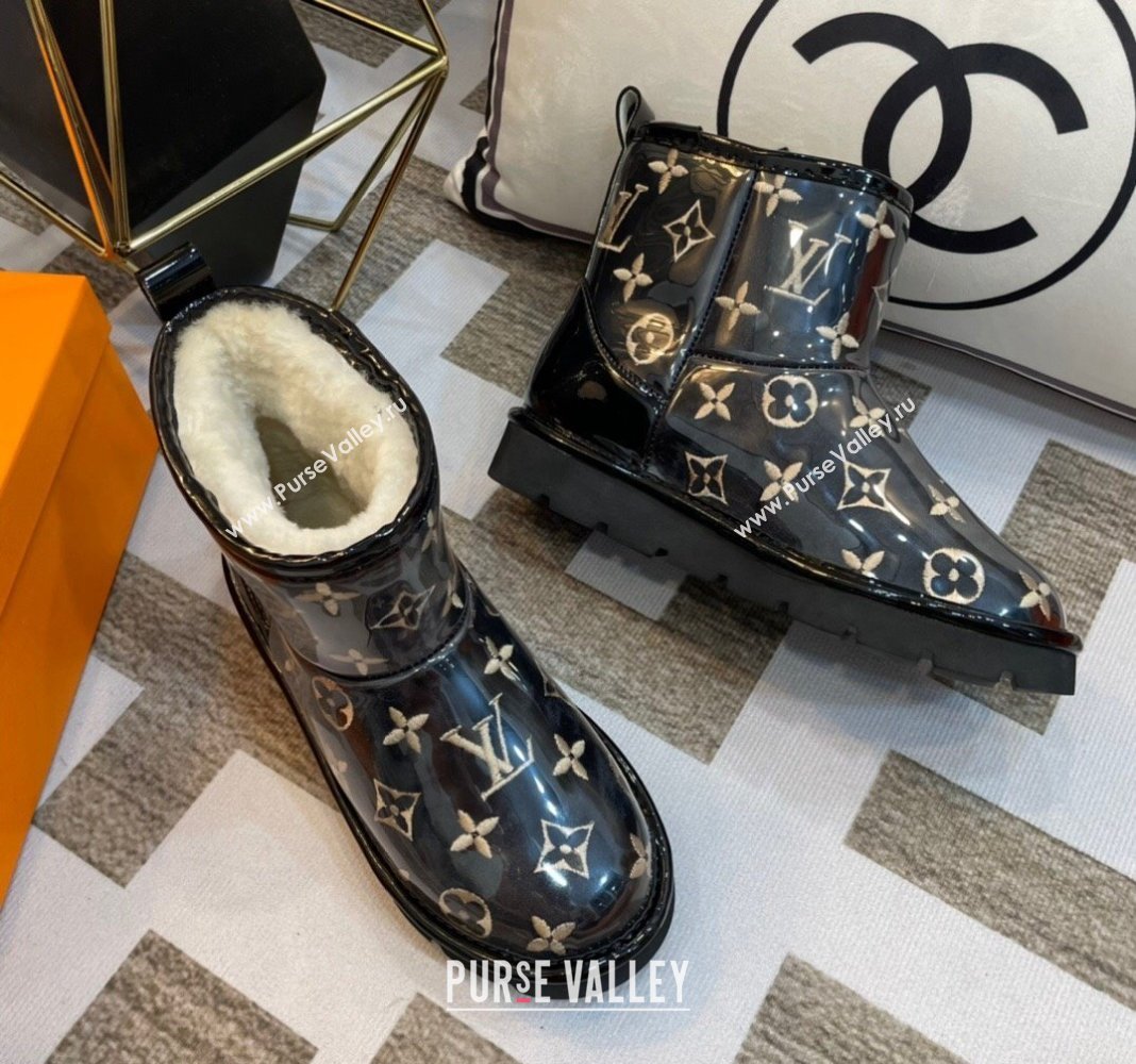 Louis Vuitton PVC Snow Boots with Monogram Embroidery Black 2023 LV121803 (kl-231218076)