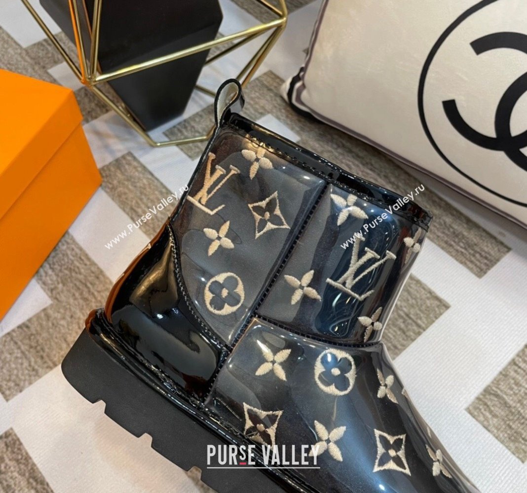 Louis Vuitton PVC Snow Boots with Monogram Embroidery Black 2023 LV121803 (kl-231218076)