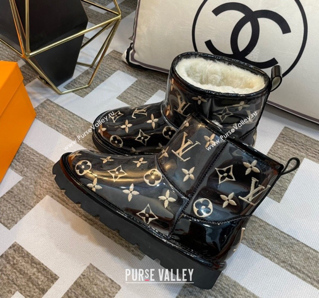 Louis Vuitton PVC Snow Boots with Monogram Embroidery Black 2023 LV121803 (kl-231218076)