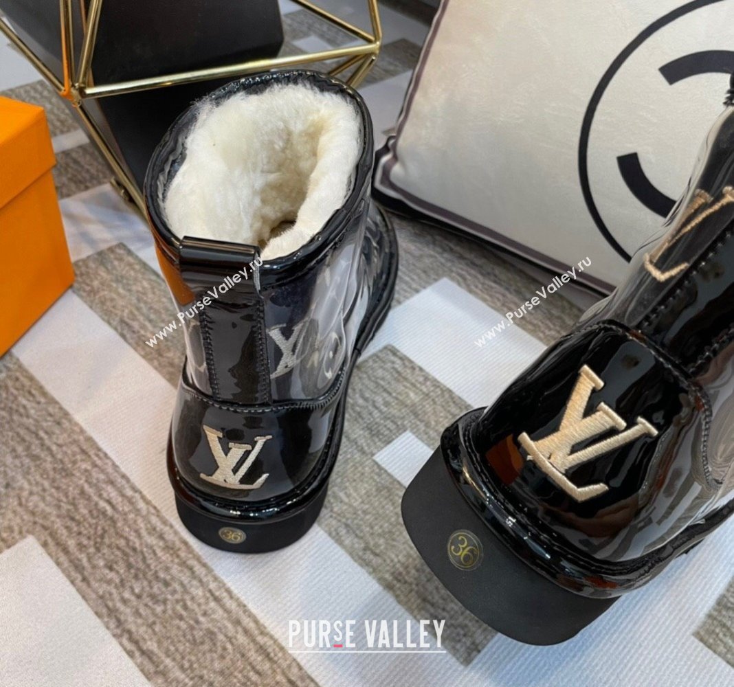 Louis Vuitton PVC Snow Boots with Monogram Embroidery Black 2023 LV121803 (kl-231218076)