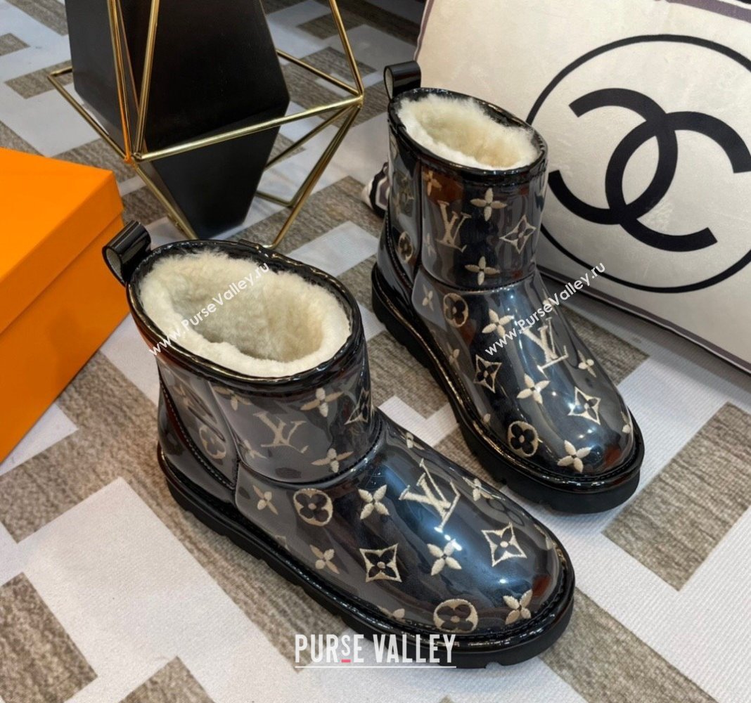 Louis Vuitton PVC Snow Boots with Monogram Embroidery Black 2023 LV121803 (kl-231218076)