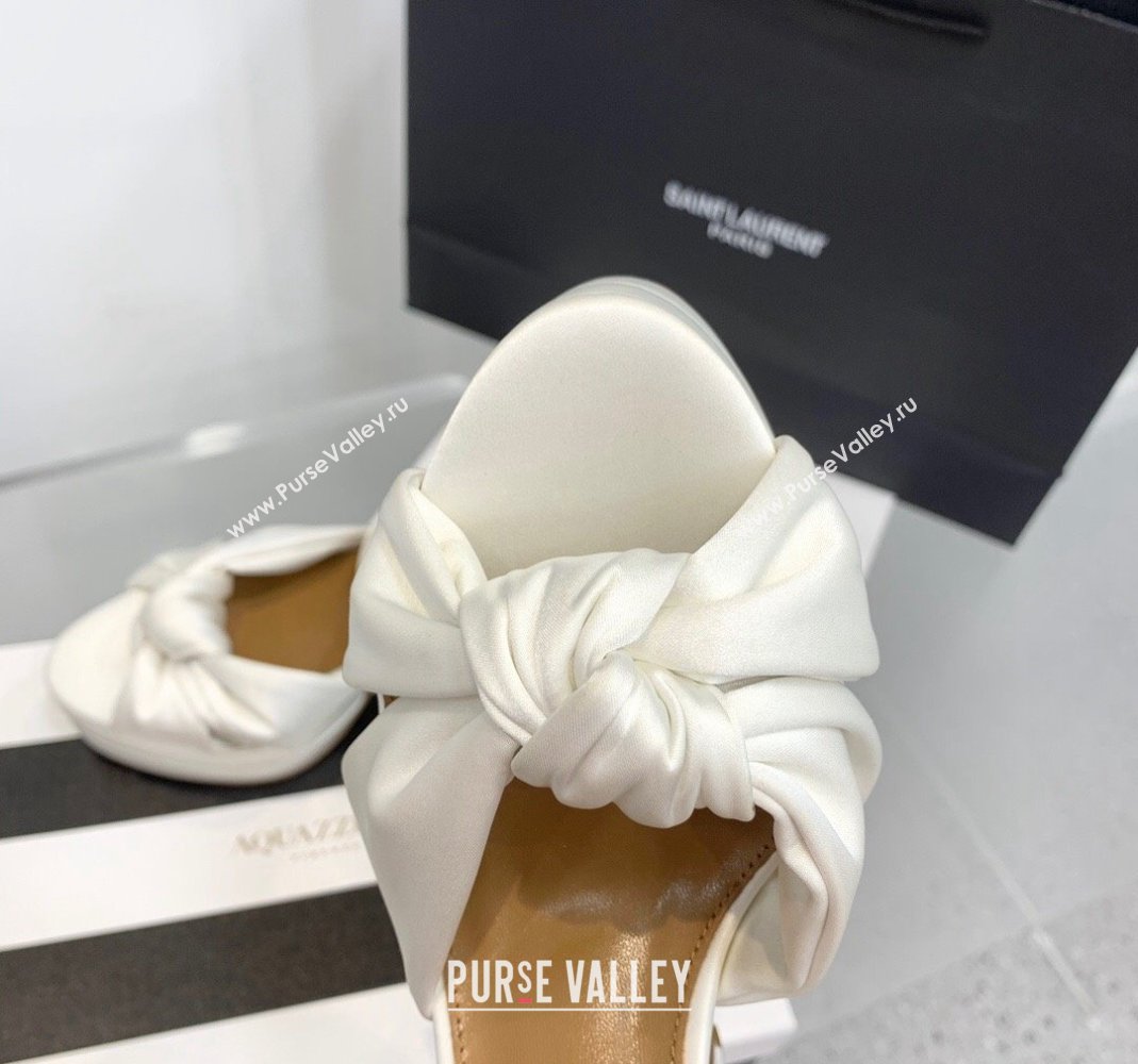 Aquazzura Olie Plateau Platform Sandals 13.5cm in Silk White 2023 (KER-231214103)