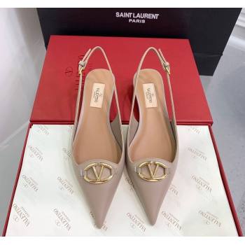 Valentino VLogo Leather Slingback Pumps Nude 2023 VLTN121402 (KER-231214124)