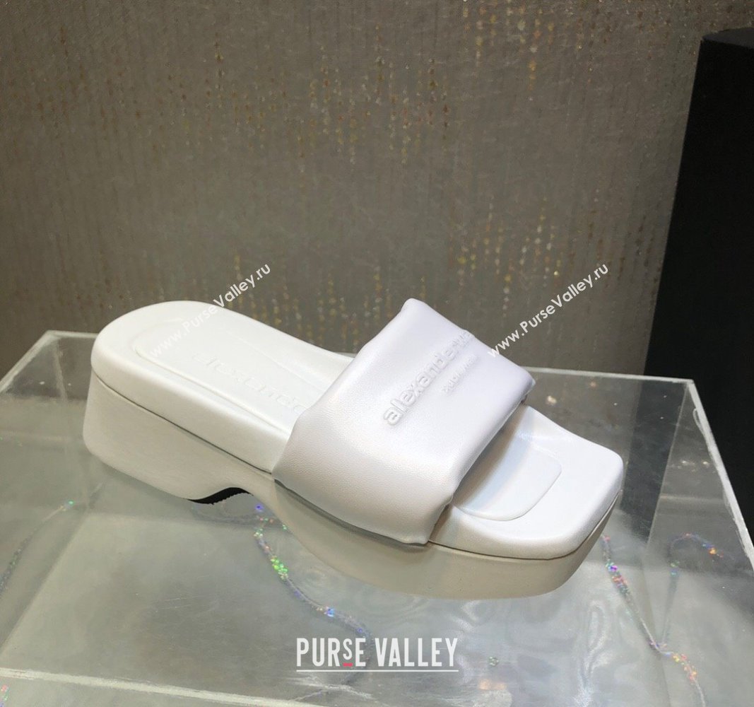 Alexander Wang platform sheep leather float slide sandals All White 2024 (MD-240108062)