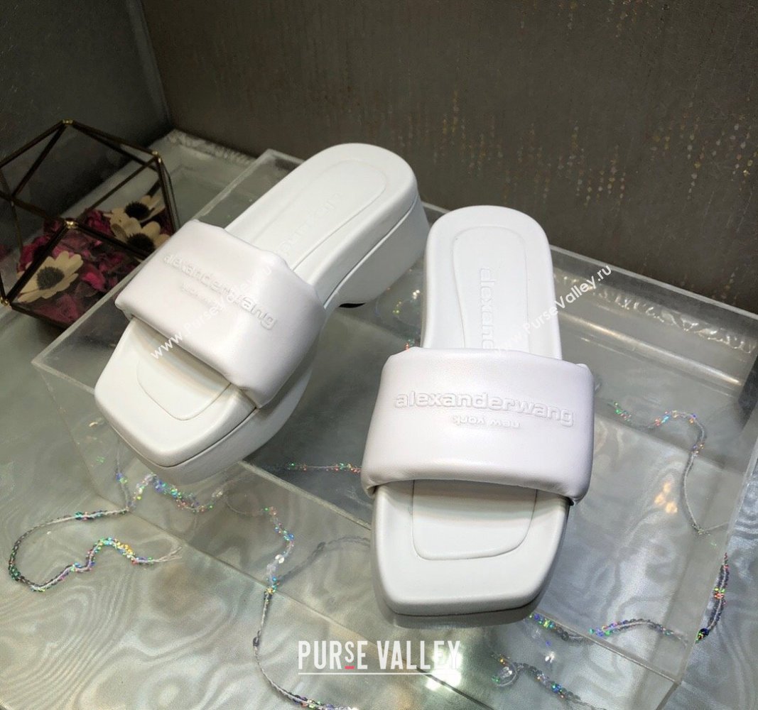 Alexander Wang platform sheep leather float slide sandals All White 2024 (MD-240108062)
