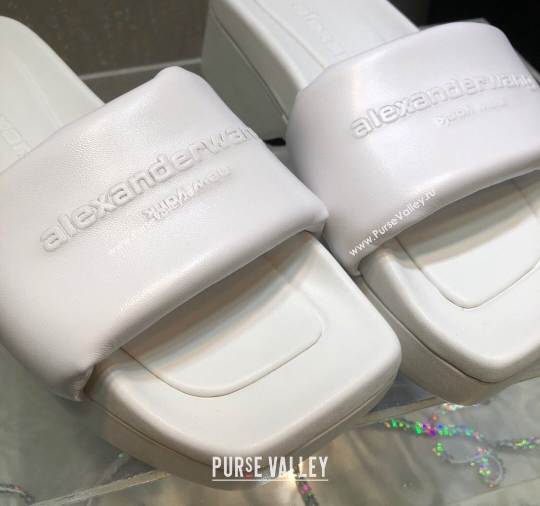 Alexander Wang platform sheep leather float slide sandals All White 2024 (MD-240108062)