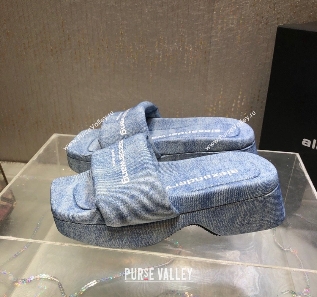 Alexander Wang platform denim float slide sandals Light Blue 2024 (MD-240108063)