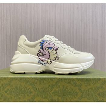 Gucci Rhyton 2024s Chinese New Year Sneaker in White Leather Pink Dragon (MD-240105093)