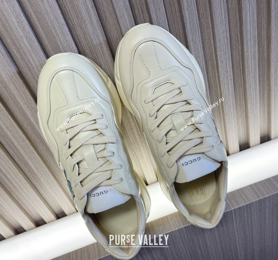 Gucci Rhyton 2024s Chinese New Year Sneaker in White Leather Green Dragon (MD-240105094)