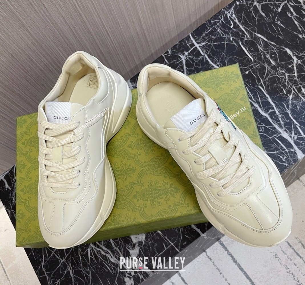 Gucci Rhyton 2024s Chinese New Year Sneaker in White Leather Green Dragon (MD-240105094)