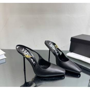 Versace Medusa 95 High Heel Slingback Pump in Calf Leather 11cm Black 2023 VE010303 (MD-240103025)