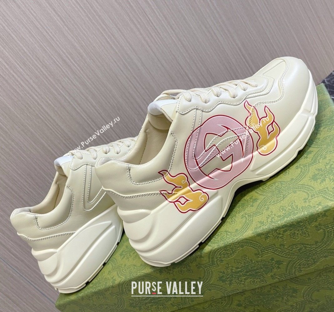 Gucci Rhyton 2024s Chinese New Year Sneaker with Interlocking G White/Pink (MD-240105095)