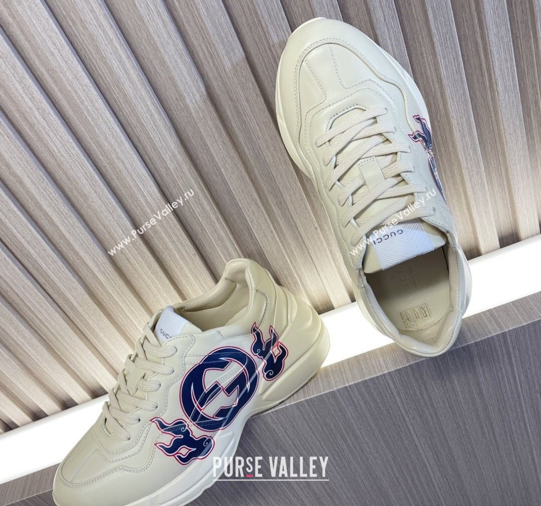 Gucci Rhyton 2024s Chinese New Year Sneaker with Interlocking G White/Blue (MD-240105096)