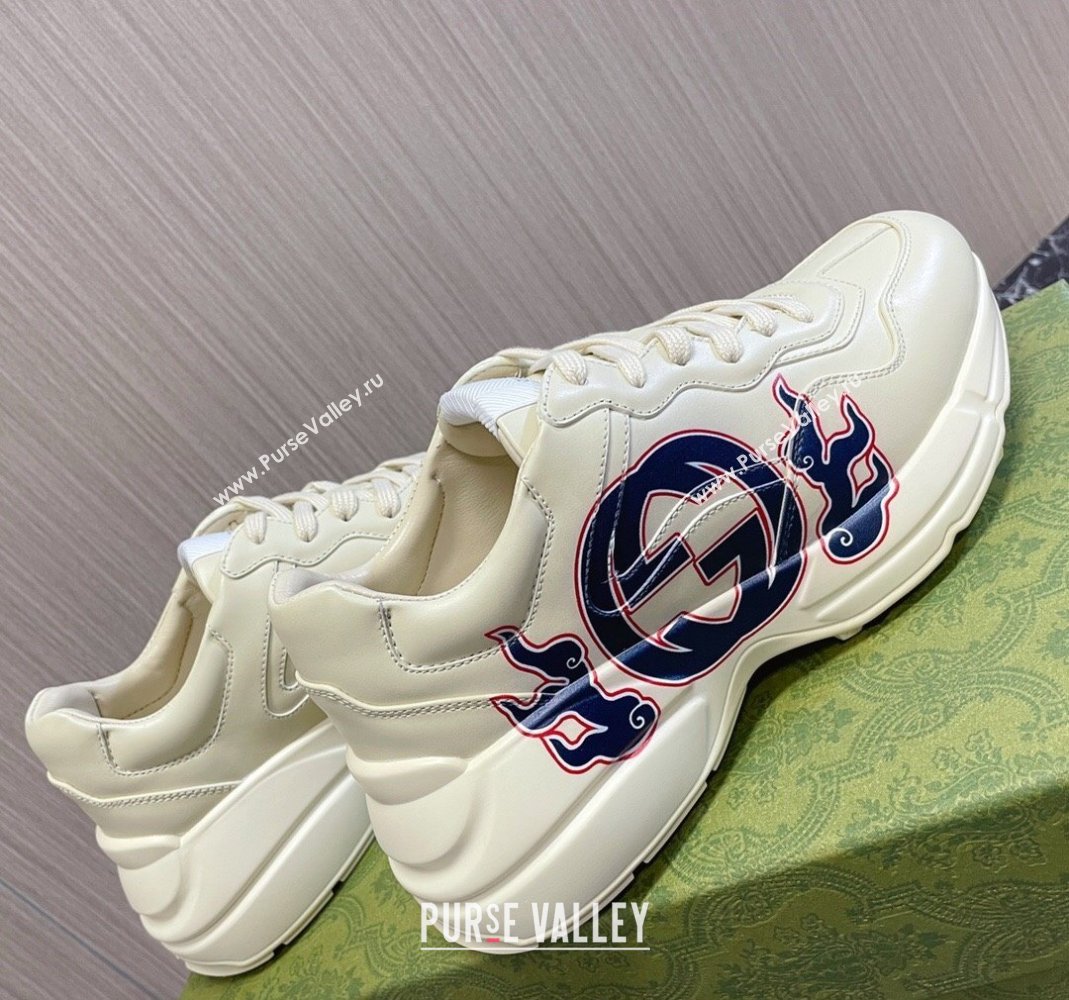 Gucci Rhyton 2024s Chinese New Year Sneaker with Interlocking G White/Blue (MD-240105096)