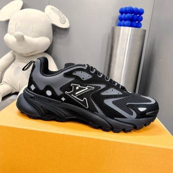 Louis Vuitton Mens LV Runner Tatic Sneakers in Mesh and Leather Black 3 2024 1ACF17 (MD-240105123)