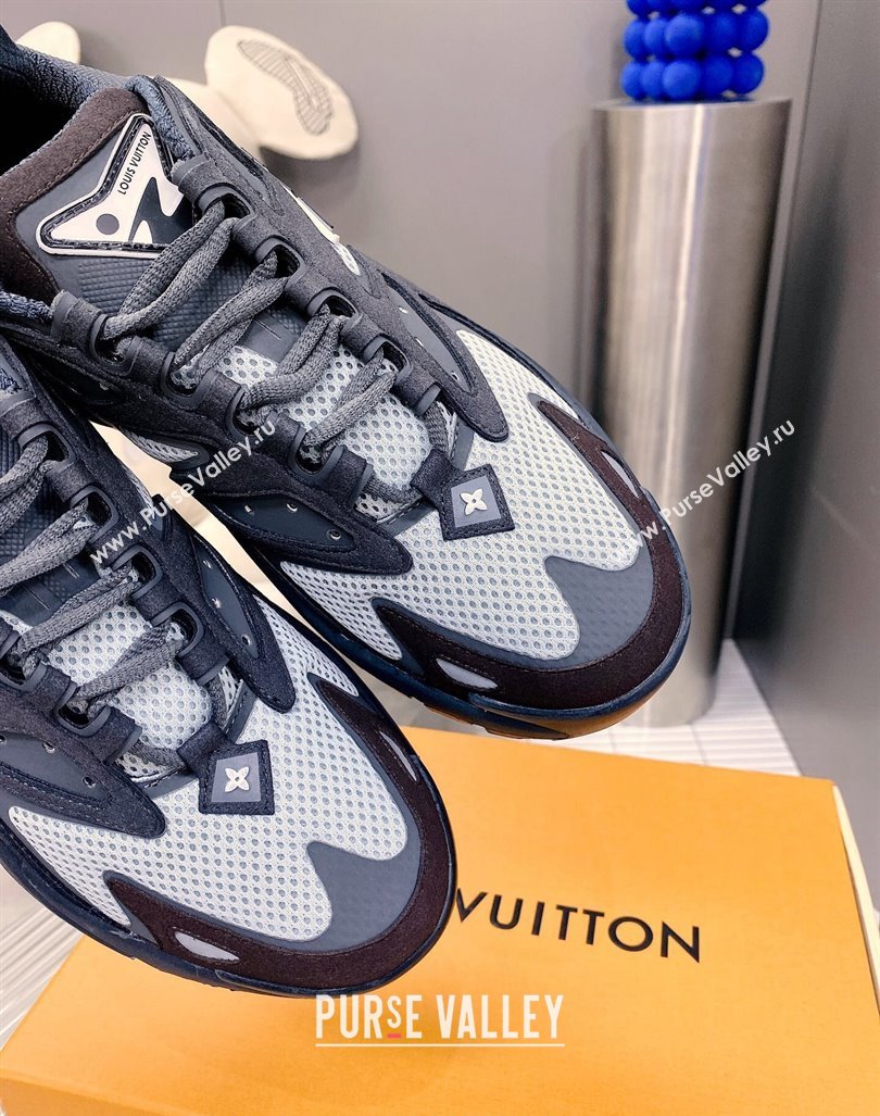Louis Vuitton Mens LV Runner Tatic Sneakers in Mesh and Leather Dark Grey 2024 1ACF17 (MD-240105125)