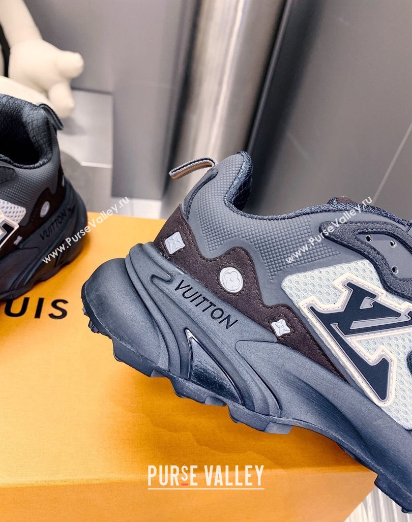 Louis Vuitton Mens LV Runner Tatic Sneakers in Mesh and Leather Dark Grey 2024 1ACF17 (MD-240105125)