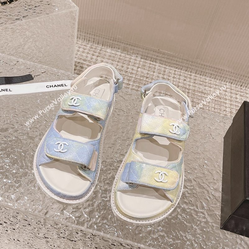Chanel Printed Canvas Strap Flat Sandals Multicolor 2023 0108 (MD-240108044)