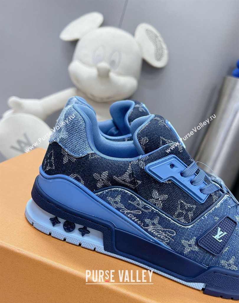 Louis Vuitton LV Trainer Sneakers in Monogram Denim Blue 2024 0105 (MD-240105128)