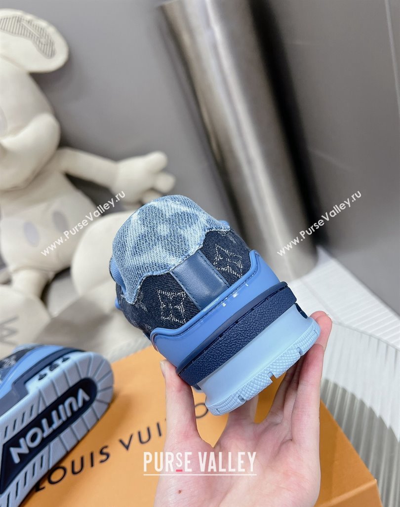 Louis Vuitton LV Trainer Sneakers in Monogram Denim Blue 2024 0105 (MD-240105128)