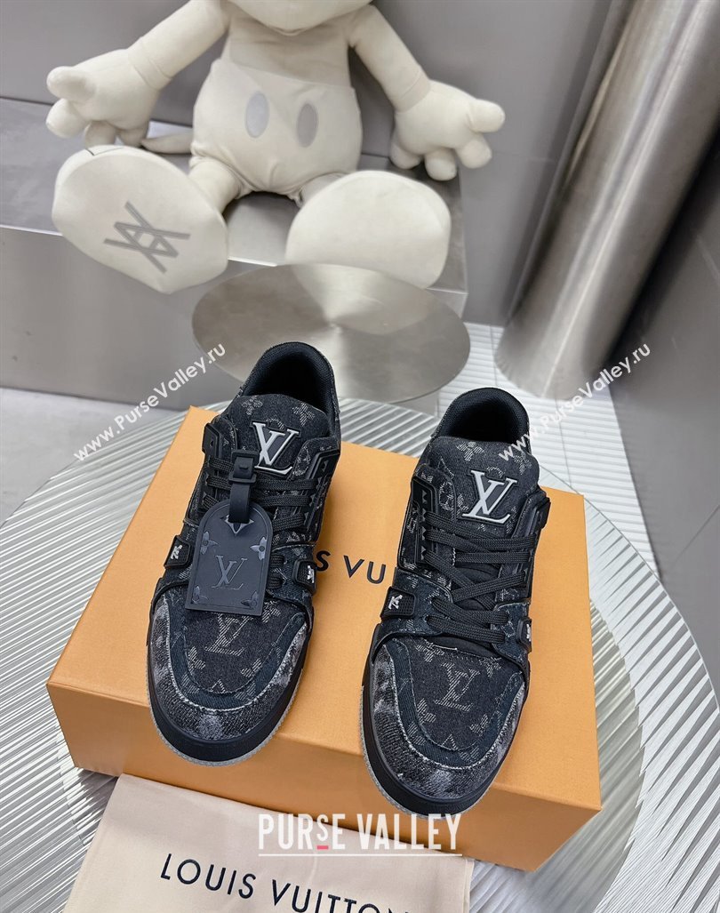 Louis Vuitton LV Trainer Sneakers in Monogram Denim Black 2024 0105 (MD-240105129)