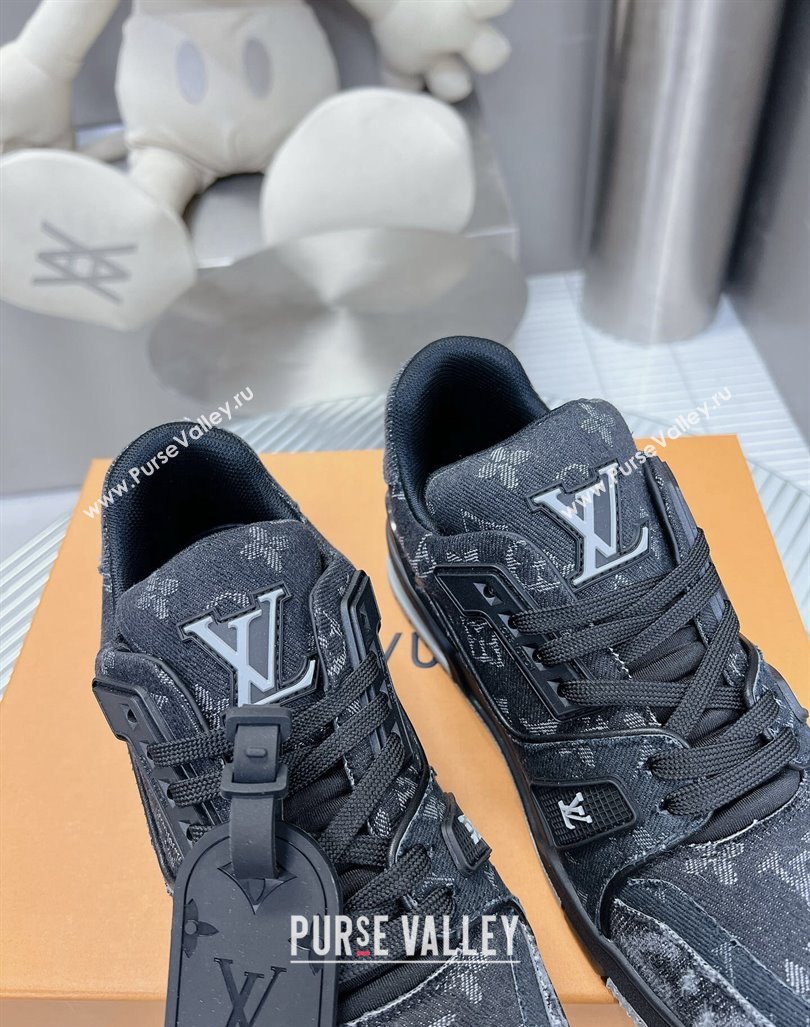 Louis Vuitton LV Trainer Sneakers in Monogram Denim Black 2024 0105 (MD-240105129)