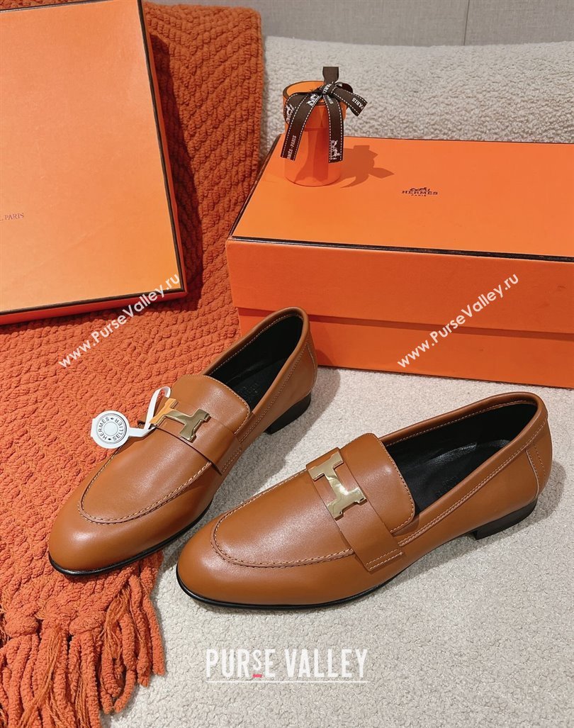 Hermes Paris Loafers in Velvet Brown 2024 0104 (MD-240104042)