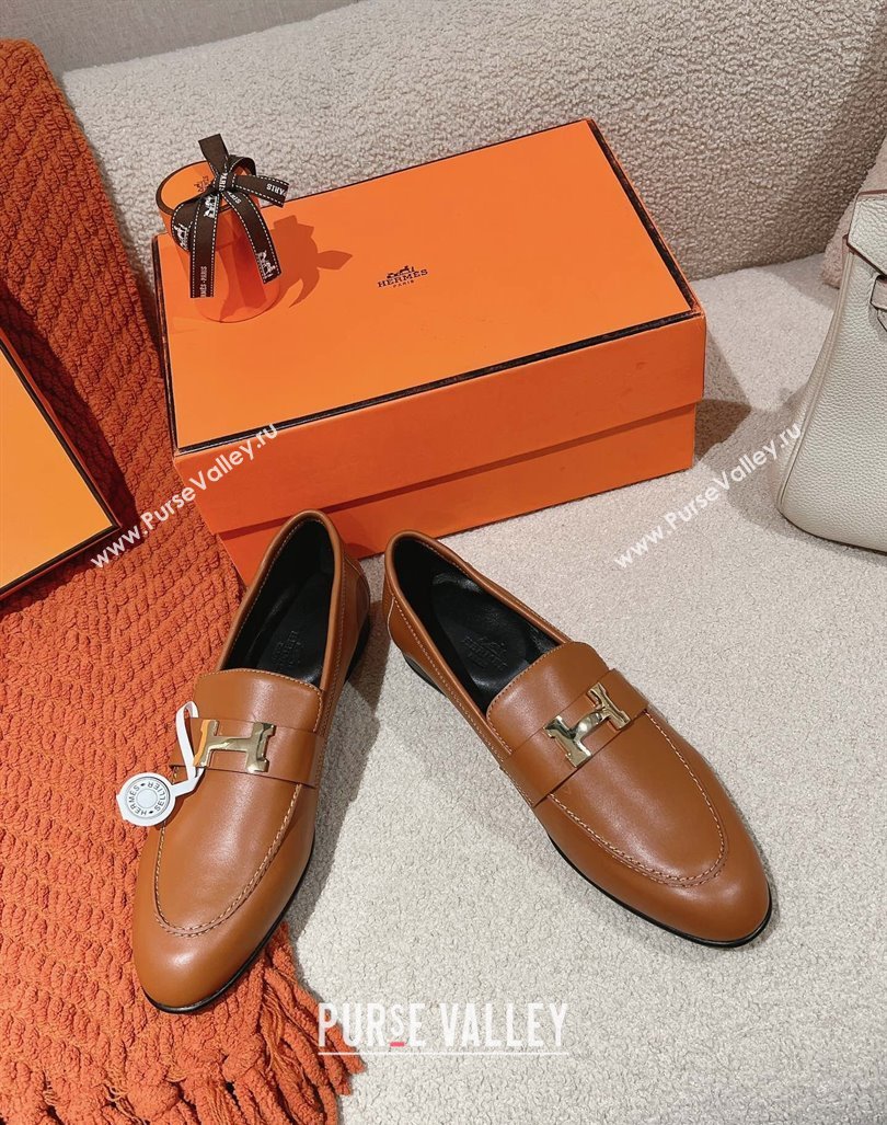 Hermes Paris Loafers in Velvet Brown 2024 0104 (MD-240104042)
