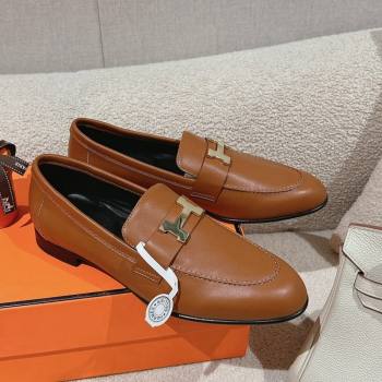 Hermes Paris Loafers in Velvet Brown 2024 0104 (MD-240104042)