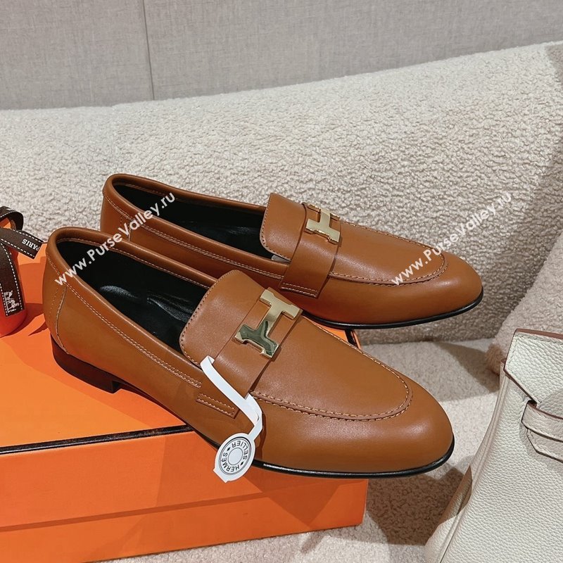 Hermes Paris Loafers in Velvet Brown 2024 0104 (MD-240104042)