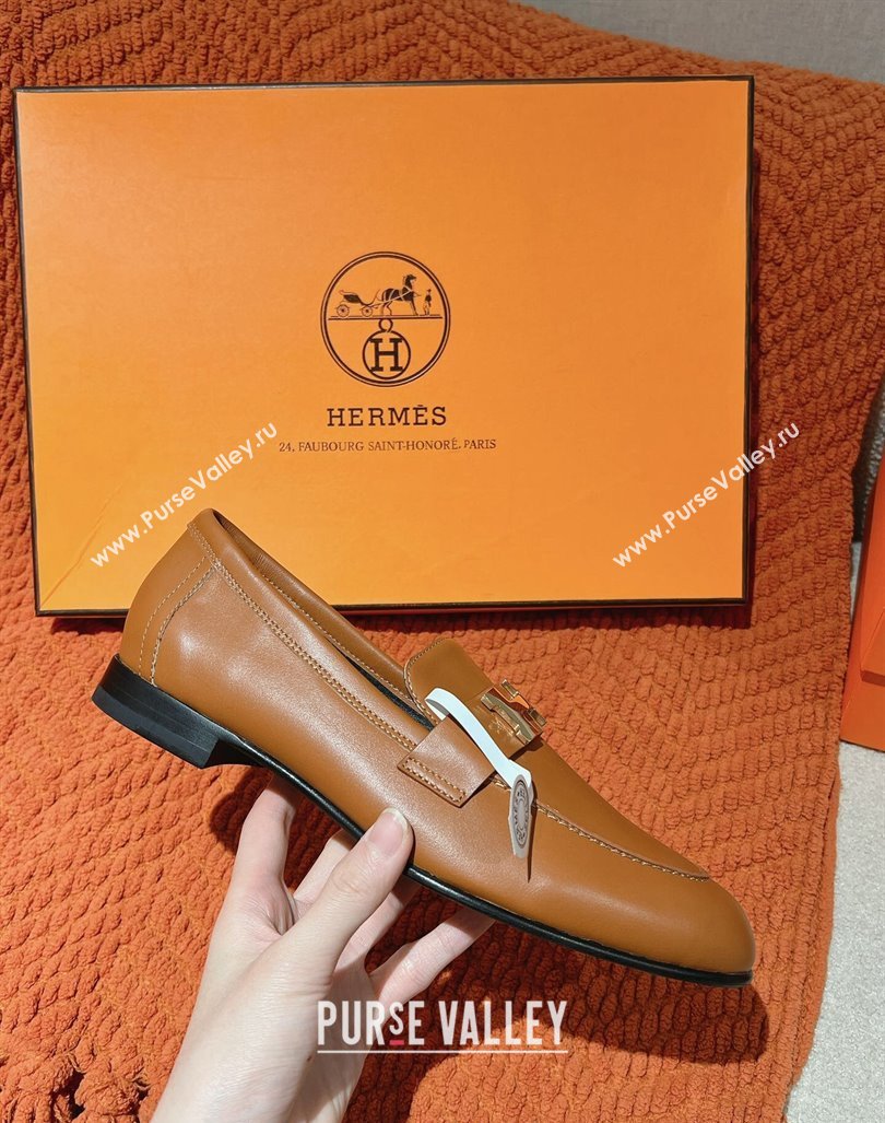 Hermes Paris Loafers in Velvet Brown 2024 0104 (MD-240104042)