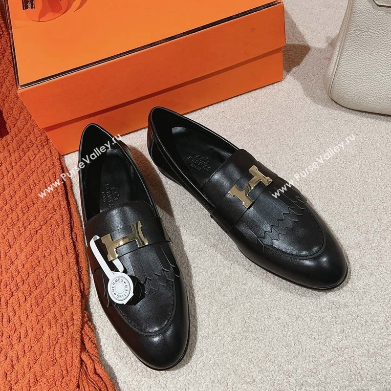 Hermes Royal Loafers in Calfskin Black Leather 2024 0104 (MD-240104056)