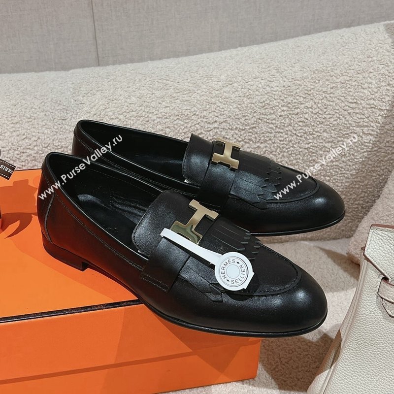 Hermes Royal Loafers in Calfskin Black Leather 2024 0104 (MD-240104056)