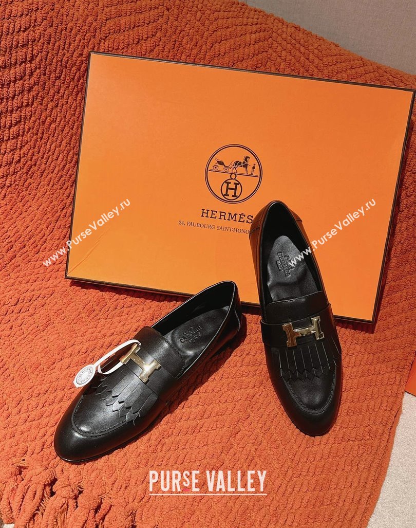 Hermes Royal Loafers in Calfskin Black Leather 2024 0104 (MD-240104056)