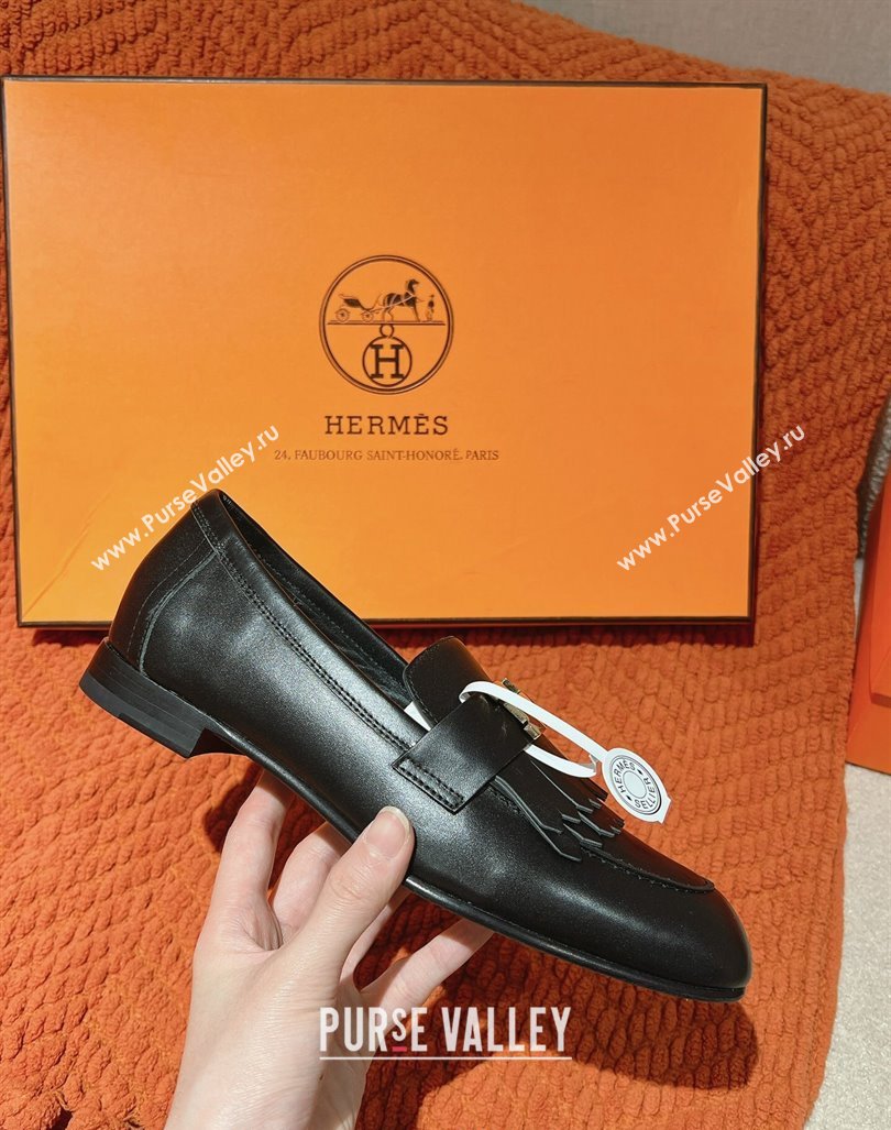 Hermes Royal Loafers in Calfskin Black Leather 2024 0104 (MD-240104056)