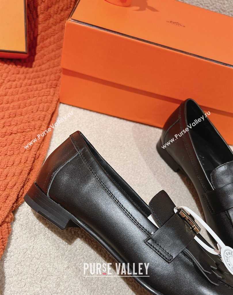 Hermes Royal Loafers in Calfskin Black Leather 2024 0104 (MD-240104056)