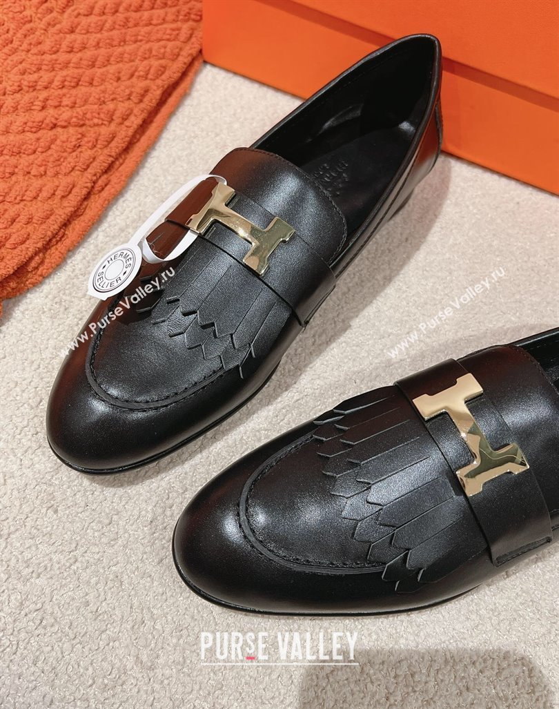 Hermes Royal Loafers in Calfskin Black Leather 2024 0104 (MD-240104056)