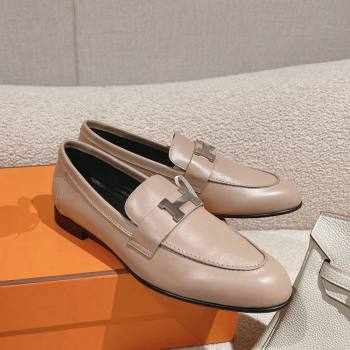 Hermes Paris Loafers in Calfskin Khaki Grey 2024 0104 (MD-240104052)