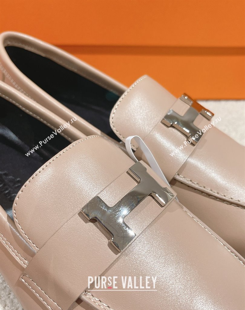 Hermes Paris Loafers in Calfskin Khaki Grey 2024 0104 (MD-240104052)