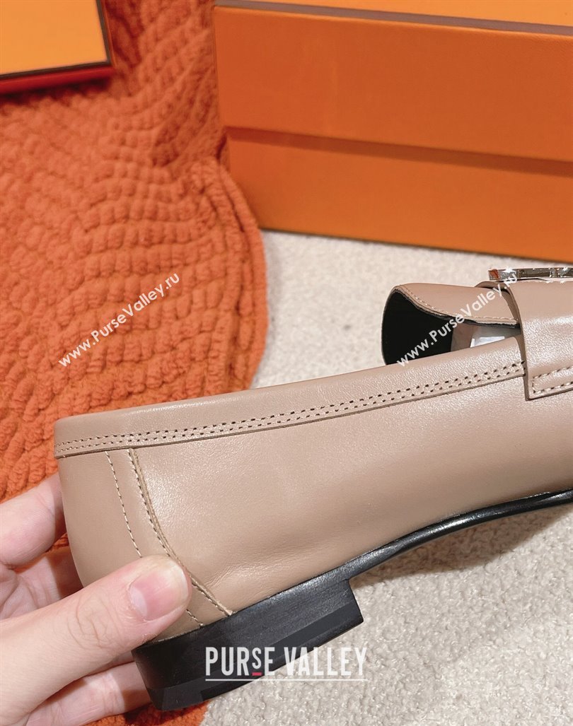 Hermes Paris Loafers in Calfskin Khaki Grey 2024 0104 (MD-240104052)