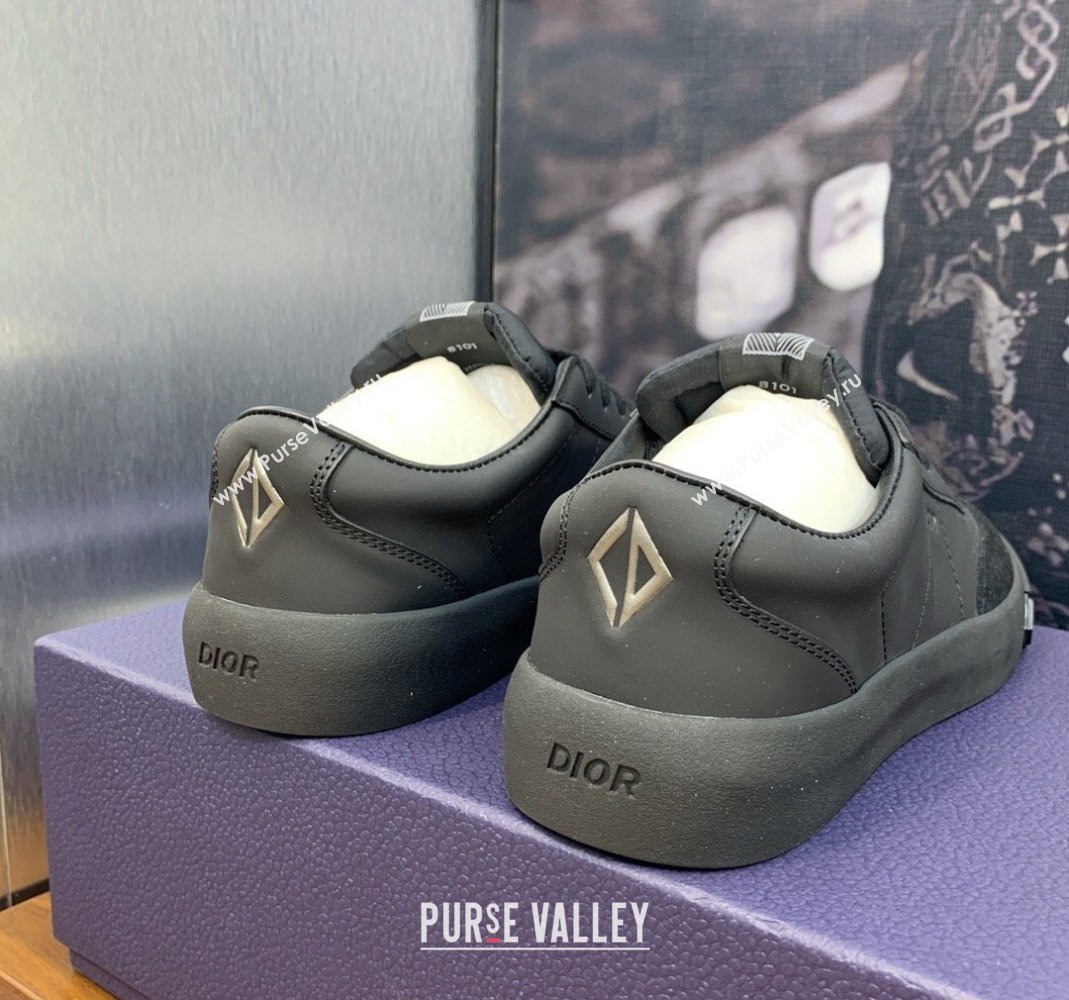 Dior Mens B101 Sneakers in Matte Calfskin and Suede Black 2024 (MD-240106001)