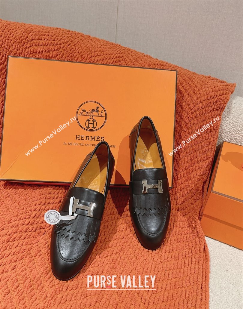 Hermes Royal Loafers in Calfskin Black/Tan 2024 0104 (MD-240104059)