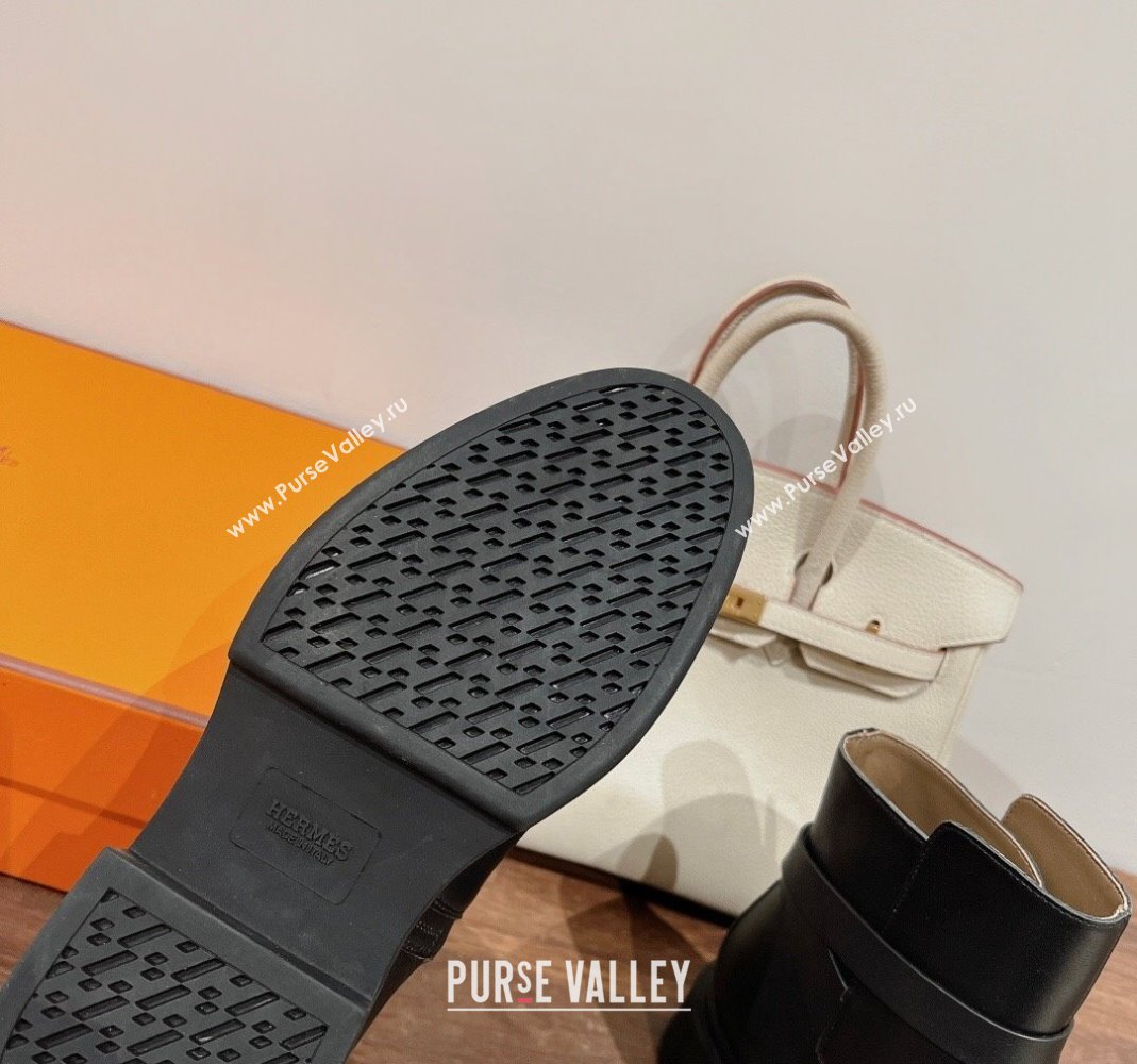 Hermes Veo Ankle Boots in Calfskin with Kelly Buckle Black 2024 (XC-240104067)