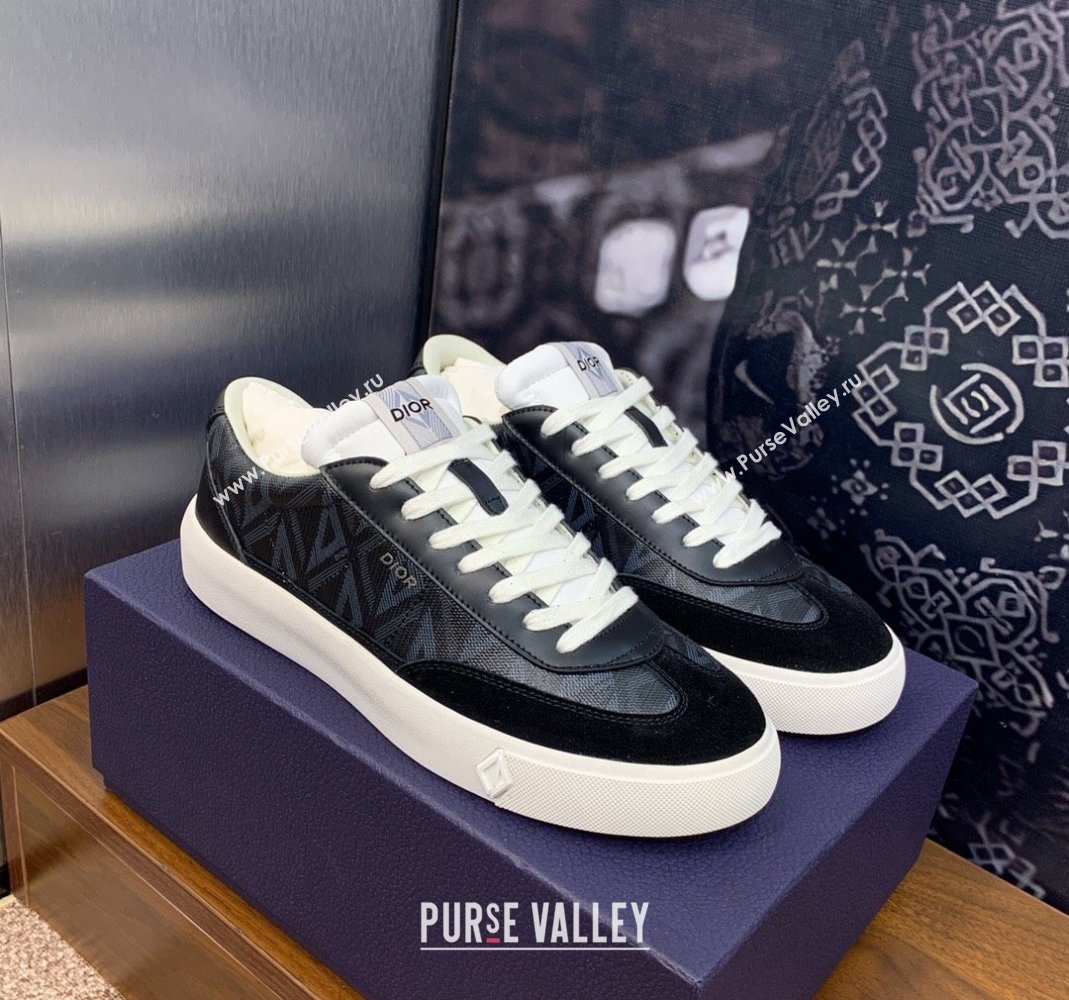 Dior Mens B101 Sneakers in CD Canvas and Leather Black/White 2024 (MD-240106005)